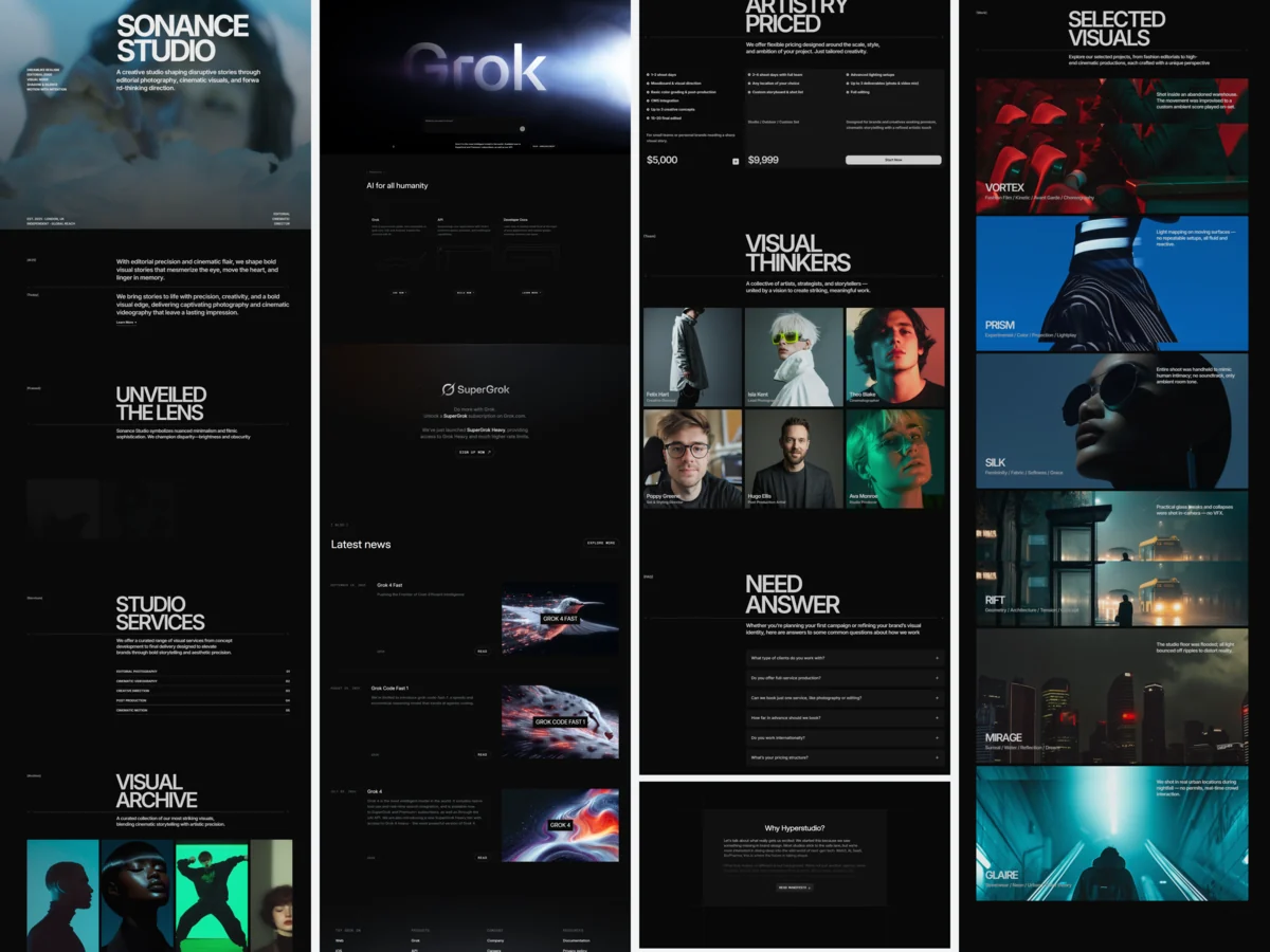 Blackdove moodboard: dark interiors, gallery walls and moving art on large screens