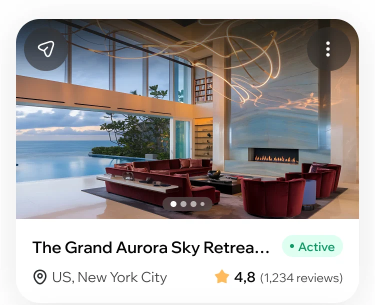 ParaVista property card in the host’s listings: the photo, the name, the city, the rating and the listing’s status